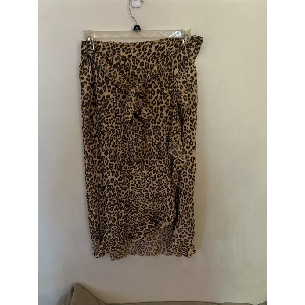Faithfull the Brand womens maxi wrap skirt size US 8 brown leopard. Animal Print